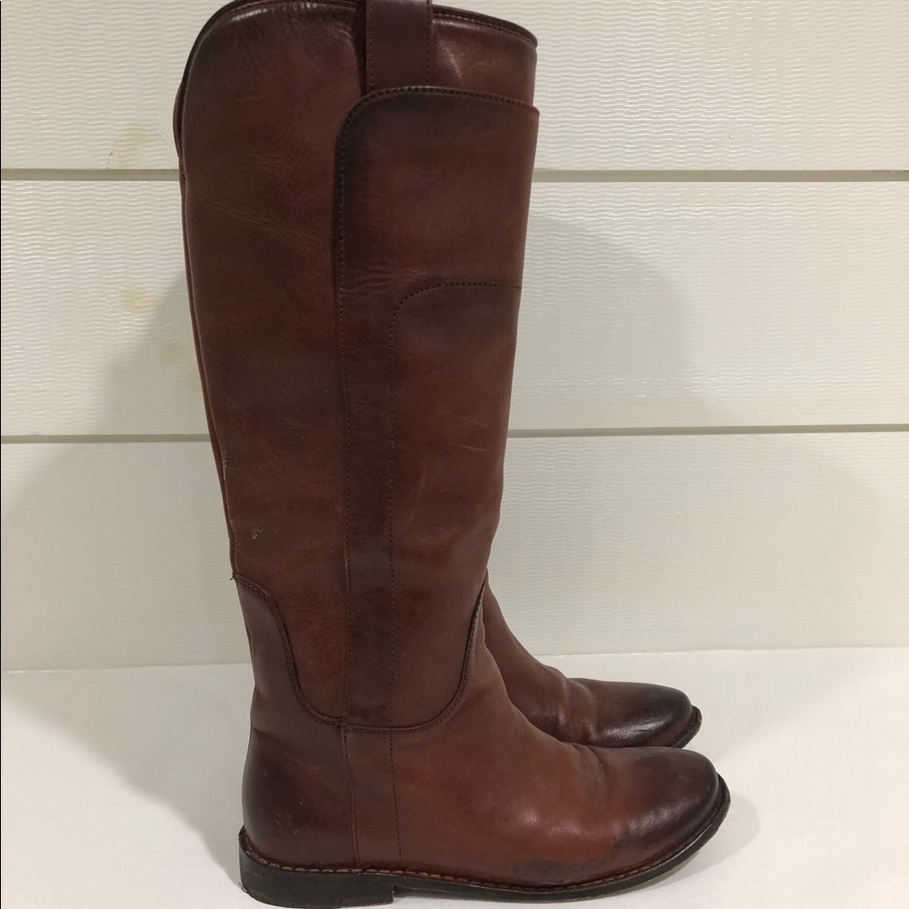 FRYE PAIGE TALL DARK BROWN RIDING BOOTS LADIES (76534) Size 6